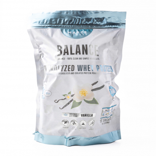 BOLSA CON 10 SACHETTES de 30GR PROTEINA HIDROLIZADA BALANCE (SOBRES) SABOR VAINILLA